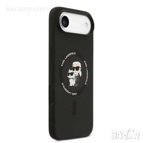 Оригинален кейс Karl Lagerfeld Silicone Double Heads And Circle MagSafe, За iPhone 17 Air (6.9), Чер, снимка 3 - Резервни части за телефони - 51825654