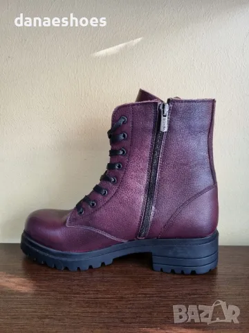 Дамски боти с цип и връзки от естествена кожа , снимка 6 - Дамски боти - 47771403