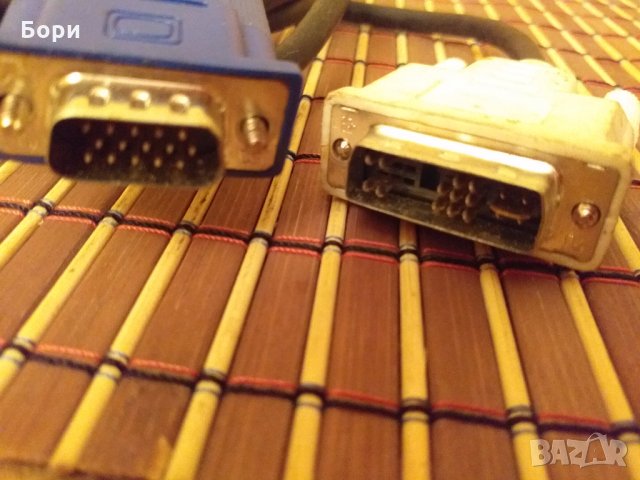 Кабел DVI-D 18 +1 мъжко  към VGA/PC мъжко 1.80м, снимка 1 - Кабели и адаптери - 30295305
