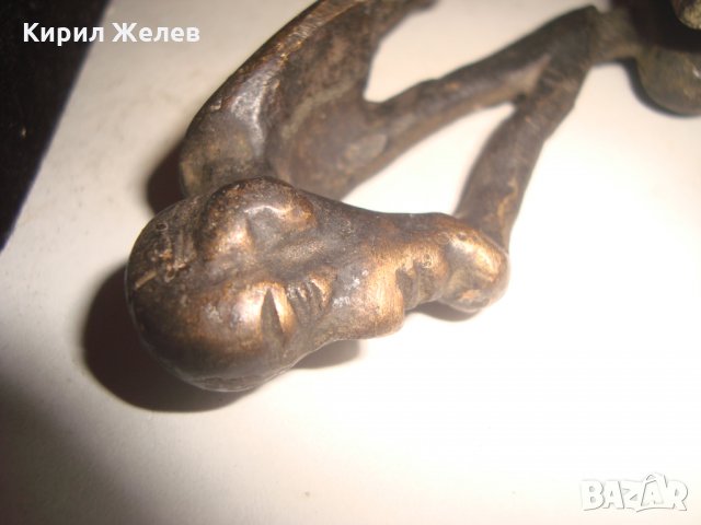 СТАРА БРОНЗОВА АФРИКАНСКА СТАТУЕТКА РЪЧНА ЕТНО АРТ ИЗРАБОТКА УНИКАТ с ТЪМНА ПАТИНА ФИГУРА 16647, снимка 16 - Статуетки - 31697021