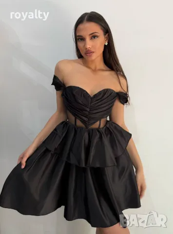 Елегантна черна дамска рокля , снимка 2 - Рокли - 50268042