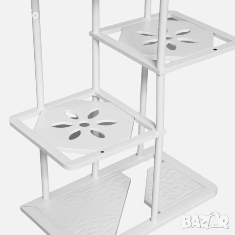 Цветарник - бял, метален, снимка 3 - Градински мебели, декорация  - 53927155