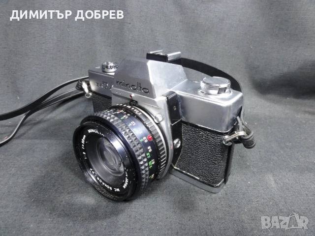 MINOLTA SRT100X SLR ФОТОАПАРАТ С ОБЕКТИВ MC ROKKOR PF 50mm 1:2, снимка 2 - Фотоапарати - 52495843