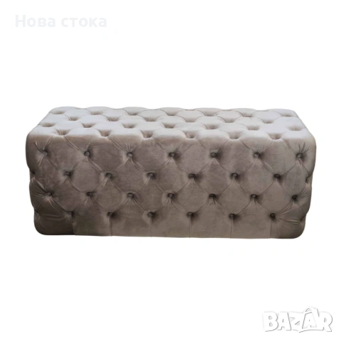 Табуретка плюш, бежов цвят, 130*53*50см, снимка 2 - Дивани и мека мебел - 54009888