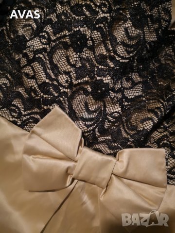 Нова празнична рокля с дантела L черно златисто, снимка 4 - Рокли - 31193882