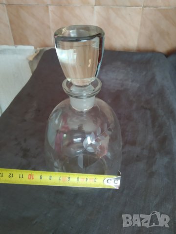 стара стъклена гарафа, снимка 3 - Антикварни и старинни предмети - 37416901