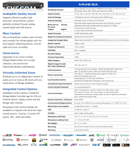 Autonomic MMS-5A Five-Source Mirage Audio Server, снимка 8 - Друга електроника - 52299313