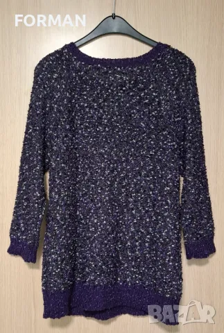 Блуза от рехаво плетиво - лилаво-сребристо букле, снимка 6 - Блузи с дълъг ръкав и пуловери - 49877159