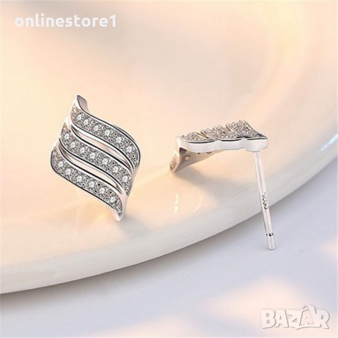 Сребърни обеци 925 - Ангелски размах Код: BA251, снимка 4 - Обеци - 33800483