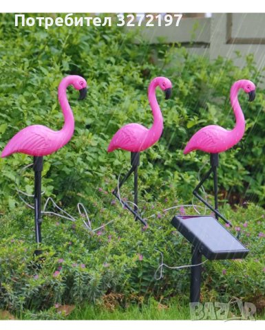 LED Соларна лампа Фламинго,водоустойчива IP65