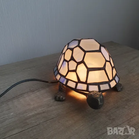 Настолна лампа - костенурка изработена в стил Tiffany, снимка 3 - Настолни лампи - 50045563