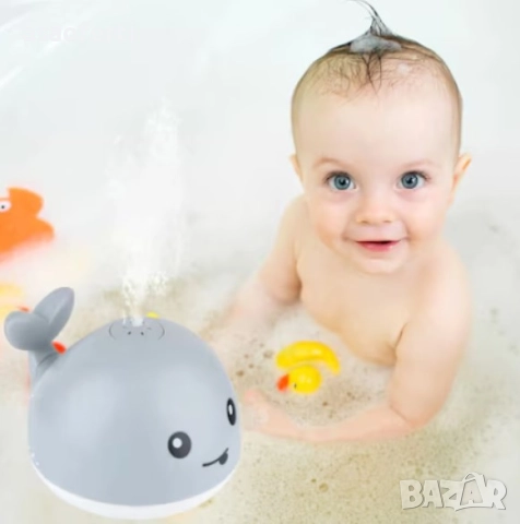 🐳 Детска Играчка за Баня „Кит“ – Пръска Вода, LED Светлини и Сензор за Включване, снимка 2 - За банята - 52646601