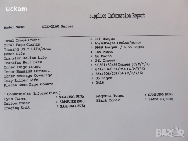 ЗА РЕМОНТ/ЧАСТИ Цветно мултифункционално устройство 3 в 1 (Принтер, скенер, копир) SAMSUNG CLX-2160, снимка 9 - Принтери, копири, скенери - 50762254