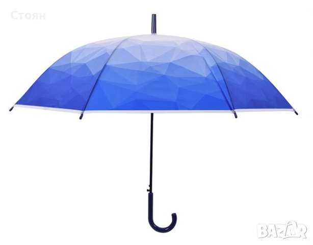 Чадър тип бастун Автоматичен Син Бял Градиент 81,5 см, снимка 2 - Други - 42875801