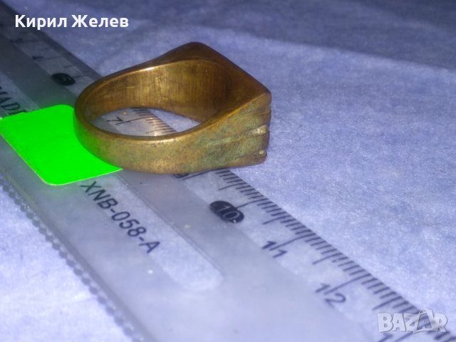 МНОГО СТАР МАСИВЕН БРОНЗОВ РЪЧНО ОРНАМЕНТИРАН КЛАСИЧЕСКИ РЕТРО ПРЪСТЕН МАЙСТОРСКА ИЗРАБОТКА 36990, снимка 4 - Антикварни и старинни предмети - 39722767
