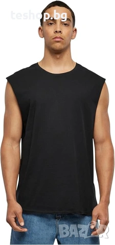 Мъжка тениска без ръкави Urban Classics с отворен ръб, снимка 2 - Тениски - 53954817