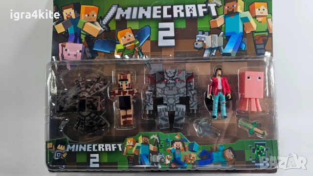 Minecraft 2 - Комплект 5 бр. фигурки / 2 модела + аксесоари, снимка 2 - Играчки за стая - 52859179