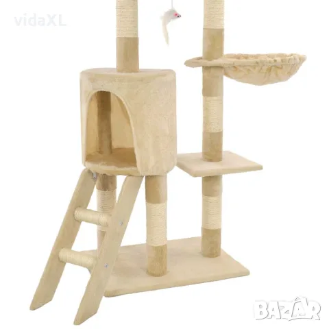 vidaXL Котешко дърво със сизалени стълбове, 138 см, бежово, снимка 8 - За котки - 56146219