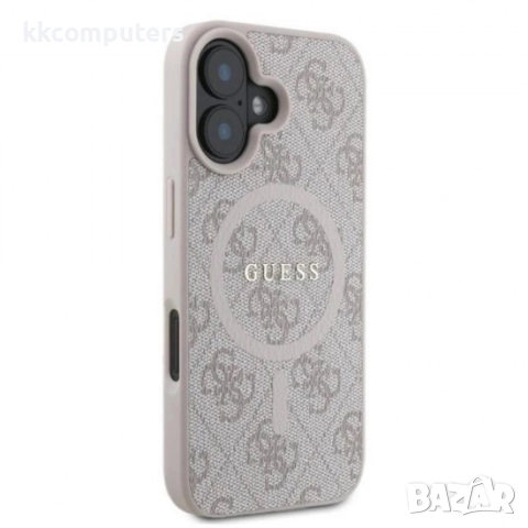 Оригинален кейс Guess HC MagSafe PU 4G Ring Classic Logo и Протектор За iPhone 16 (6.1), Розов, снимка 2 - Калъфи, кейсове - 51962046