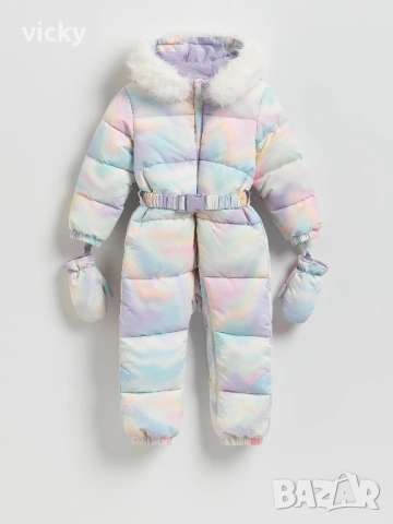 Цветен зимен гащеризон с ръкавици, размер 110-116см, снимка 2 - Други - 53373377