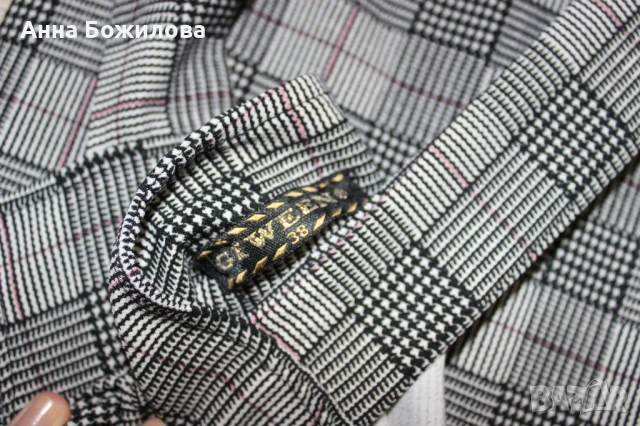 Дълга черно-бяла карирана рокля - сукман GIWEEN + ПОДАРЪК | Long checkered dress + A GIFT, снимка 6 - Рокли - 50443112