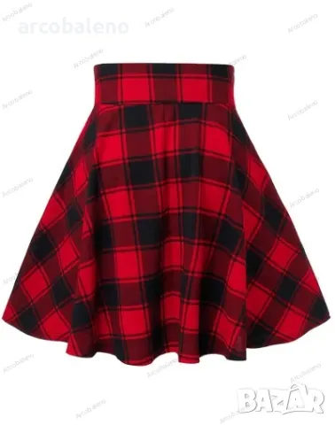 Дамска ежедневна модна карирана пола, 3цвята , снимка 8 - Поли - 49622638