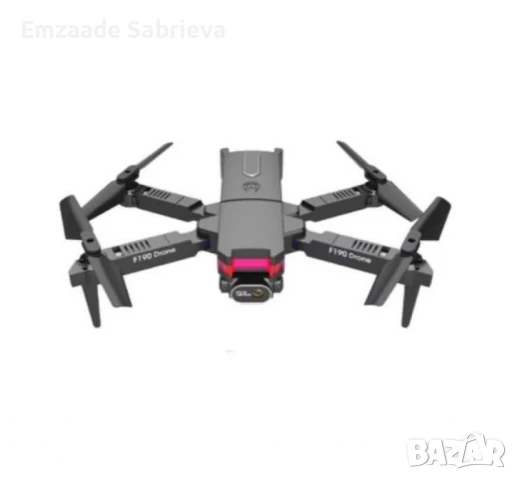 Дрон F190 с 4K камера, LED светлини и WiFi – Черен модел с висока маневреност и интелигентни функции