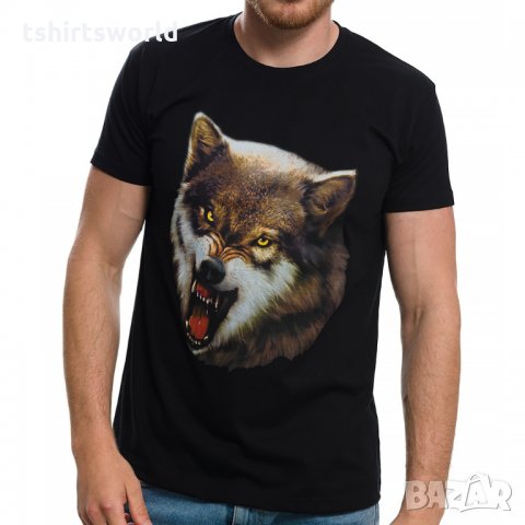 Нова мъжка тениска с дигитален печат Зъбат вълк, Серия Вълци, снимка 18 - Тениски - 27597329