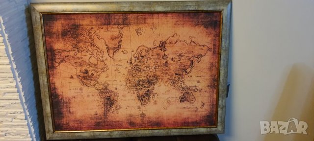 Картина СТАРА ГЕОГРАФСКА КАРТА 60х80см, снимка 4 - Картини - 30936168