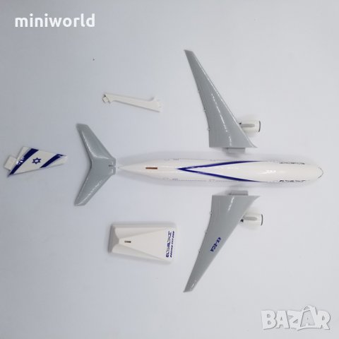 самолет Boeing 777-200 EL AL Israel Airlines 4X-ECC Pacmin - мащаб 1:100 (32 см.) пластмасов модел, снимка 9 - Колекции - 32110733