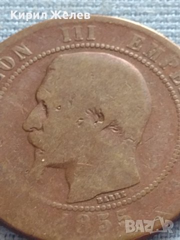 Рядка монета 10 сантима 1855г. Франция Наполеон трети за КОЛЕКЦИЯ 30252, снимка 6 - Нумизматика и бонистика - 42681869