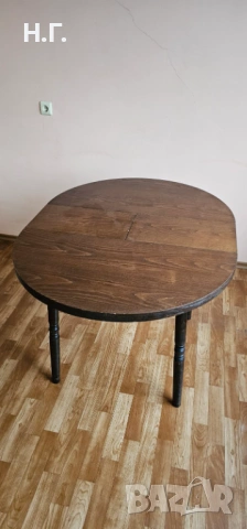 Кръгла дървена маса, снимка 2 - Маси - 54063548