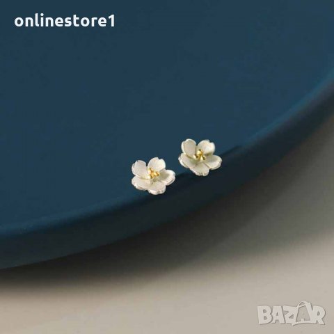 Сребърни обеци 925 - Орхидея Код: BX520, снимка 4 - Обеци - 33800129