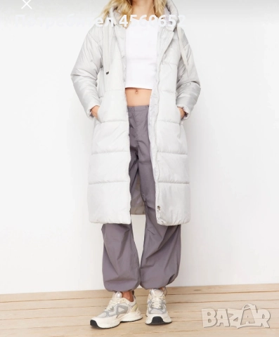 Дълго зимно бяло яке , снимка 4 - Якета - 52325014
