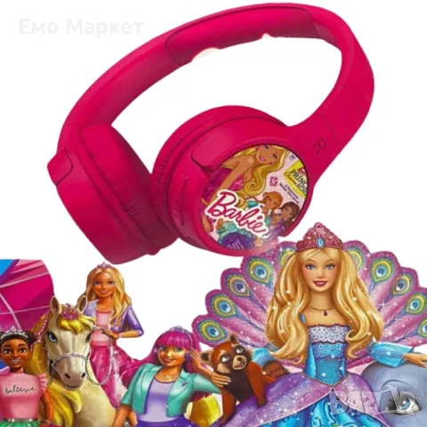 Безжични слушалки с вграден микрофон Barbie, сгъваеми и регулируеми, снимка 3 - Bluetooth слушалки - 48845766