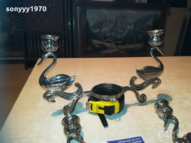 лебеди 4бр свещник от англия 0811202035, снимка 4 - Колекции - 30719437