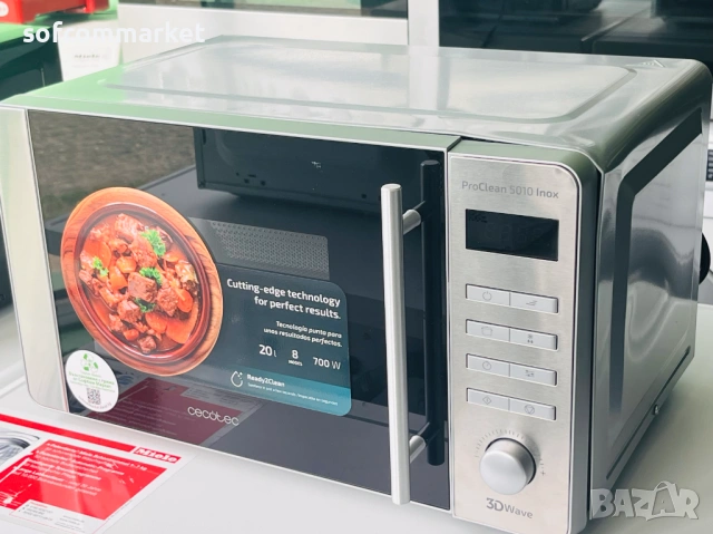 Микровълнова Cecotec ProClean 5010 (Inox) – Чисто нова, с лек транспортен дефект!, снимка 2 - Микровълнови - 53886022