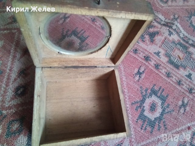Кутия стара дървена за будилник от царско време пирографирана 43749, снимка 4 - Антикварни и старинни предмети - 44335000
