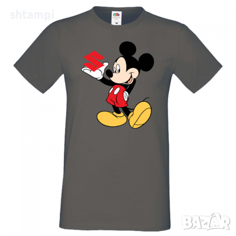 Мъжка тениска Mickey Mouse Suzuki Подарък,Изненада,Рожден ден, снимка 4 - Тениски - 36577686