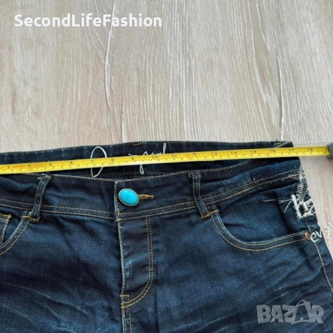 Дамски дънки Desigual, размер 42, слим крой, ниска талия, син цвят, снимка 5 - Дънки - 52266356