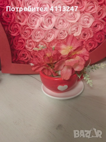 Ръчно изработени керамични чашки с цветя , снимка 7 - Декорация за дома - 52997994