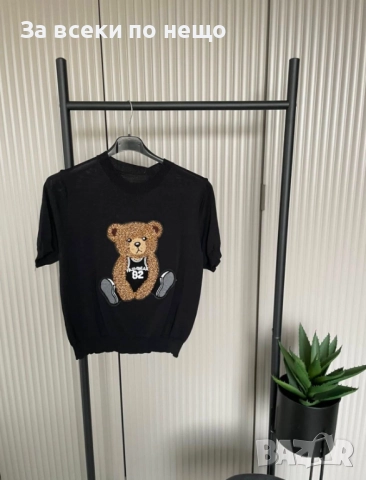 Дамска Блуза С Мече - Налични Различни Цветове Код EN42, снимка 3 - Блузи с дълъг ръкав и пуловери - 52511606