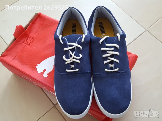 Нови и оригинални с кутия кецове Puma 44, 44,5 естествен велур, снимка 5 - Кецове - 30770687