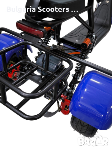 Eлектрическа триколка мини HARLEY 1200W - BLUE, снимка 5 - Мотоциклети и мототехника - 44640657