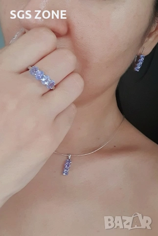 Висулка със естествен танзанит 