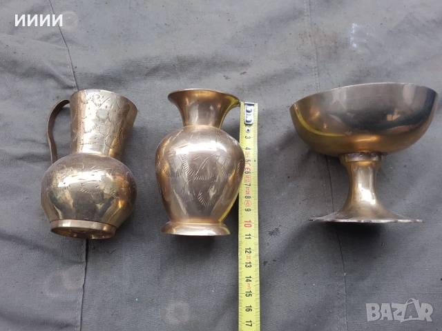 Месингова кана ваза чаша, снимка 2 - Антикварни и старинни предмети - 52308650