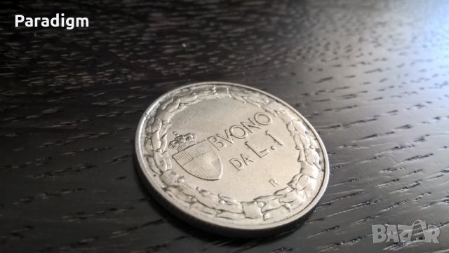 Mонета - Италия - 1 лира | 1924г., снимка 2 - Нумизматика и бонистика - 31098303