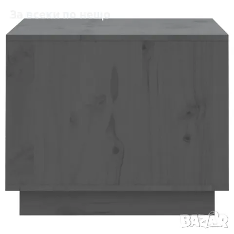 Кафе маса, сива, 120x50x40,5 см, борово дърво масив, снимка 4 - Маси - 48915116