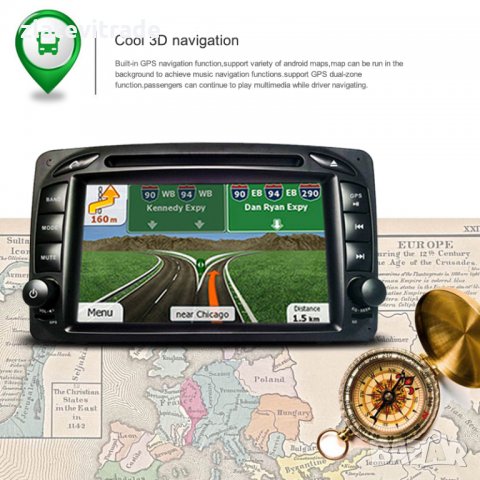 MERCEDES C Class W203 CLK W209 - 7'' Андроид Навигация, 7063, снимка 10 - Аксесоари и консумативи - 31949189