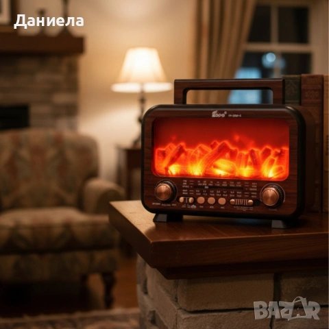 Соларно преносимо радио FP-2393-S - тип камина с горящи пламъци, снимка 2 - Други стоки за дома - 53354289